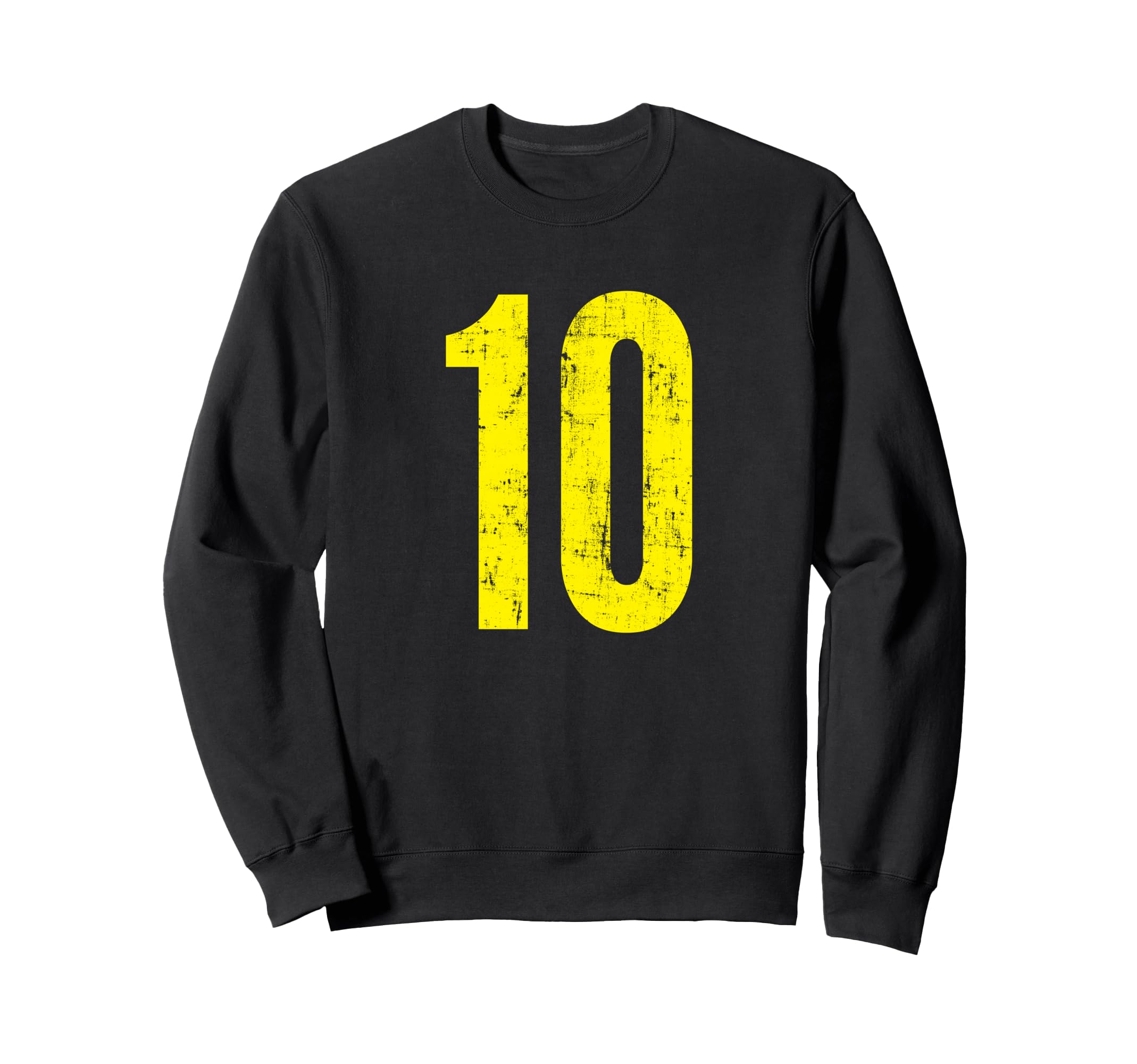 Number 10 Ten Distressed Sport Team Sweatshirt - Unique Graphic Men Women