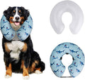 CuteBone Inflatable Dog Cone with Removable Soft Fleece Covers for Small/Medium/Large Dogs and Cats Neck Donut Collar After Surgery GWB05L