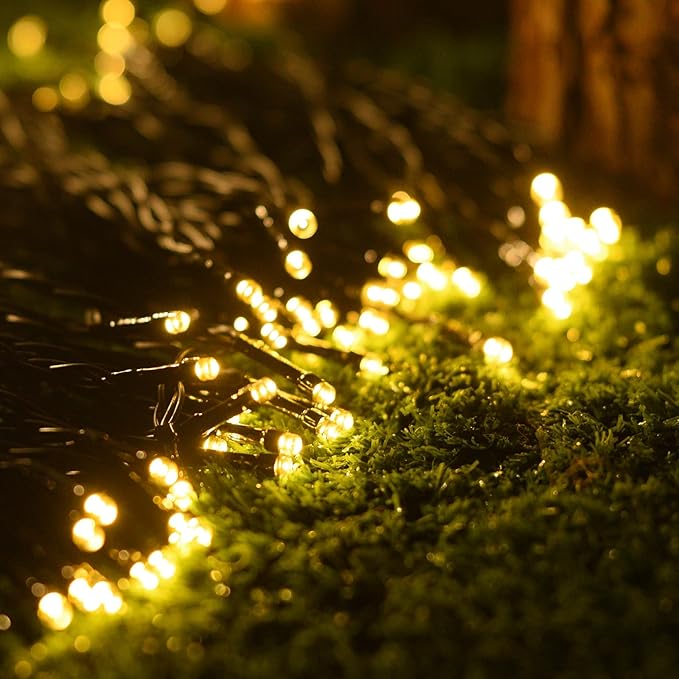 Solar String Lights Outdoor, 82ft Warm White Solar Lights 200 Led Solar Fairy Lights for Outside Waterproof 8 Lighting Mode Solar String Lights for Outside,Garden,Courtyards,Trees
