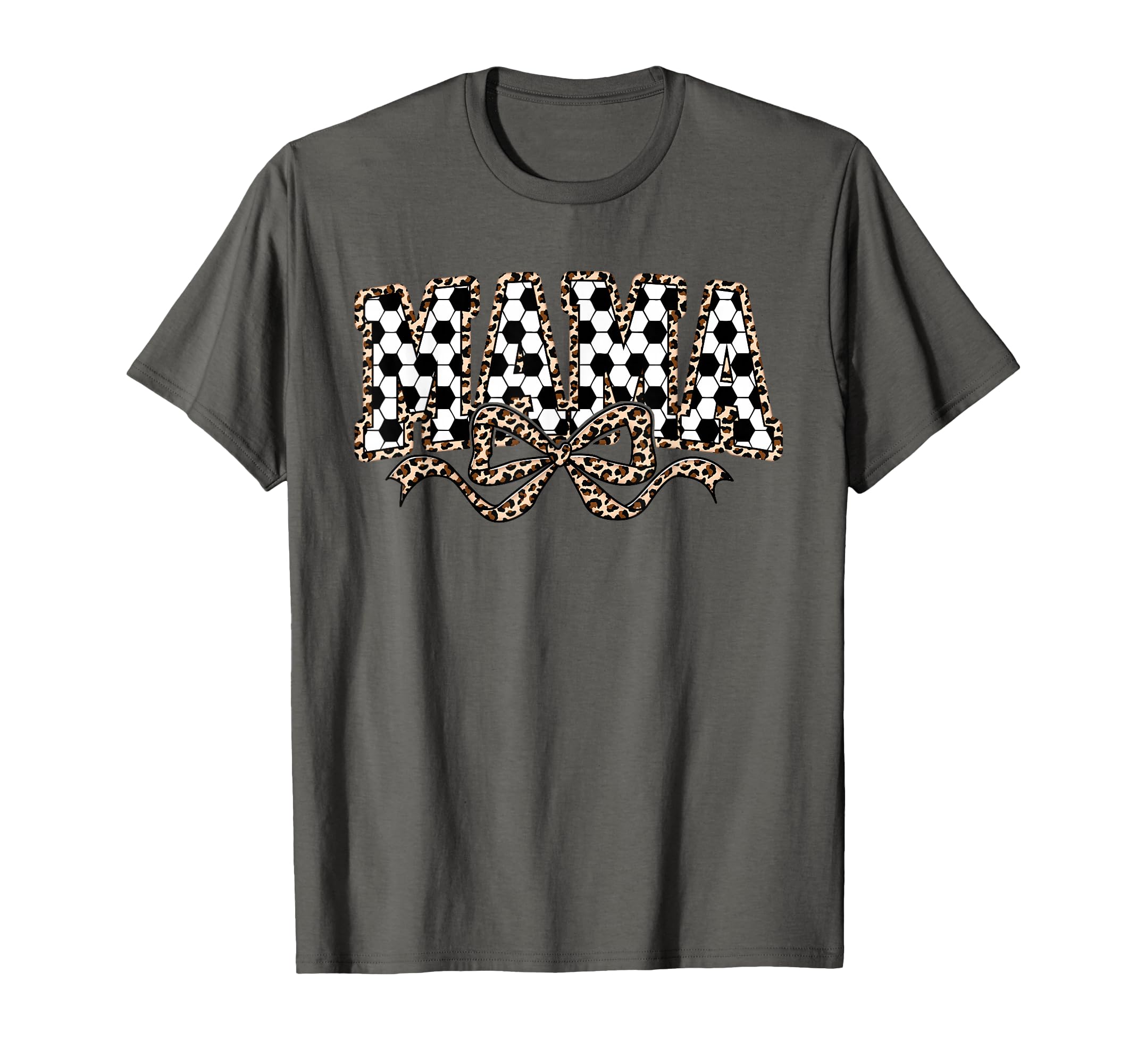 Leopard Soccer Mama Coquette Bow Funny T-Shirt - Streetwear Style Unisex
