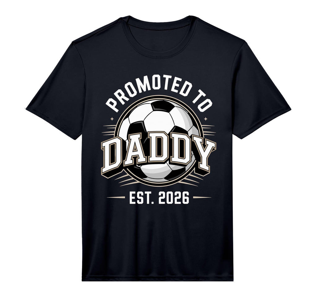 Mens Promoted To Daddy Soccer Est T-Shirt - Minimalist Print Men Women