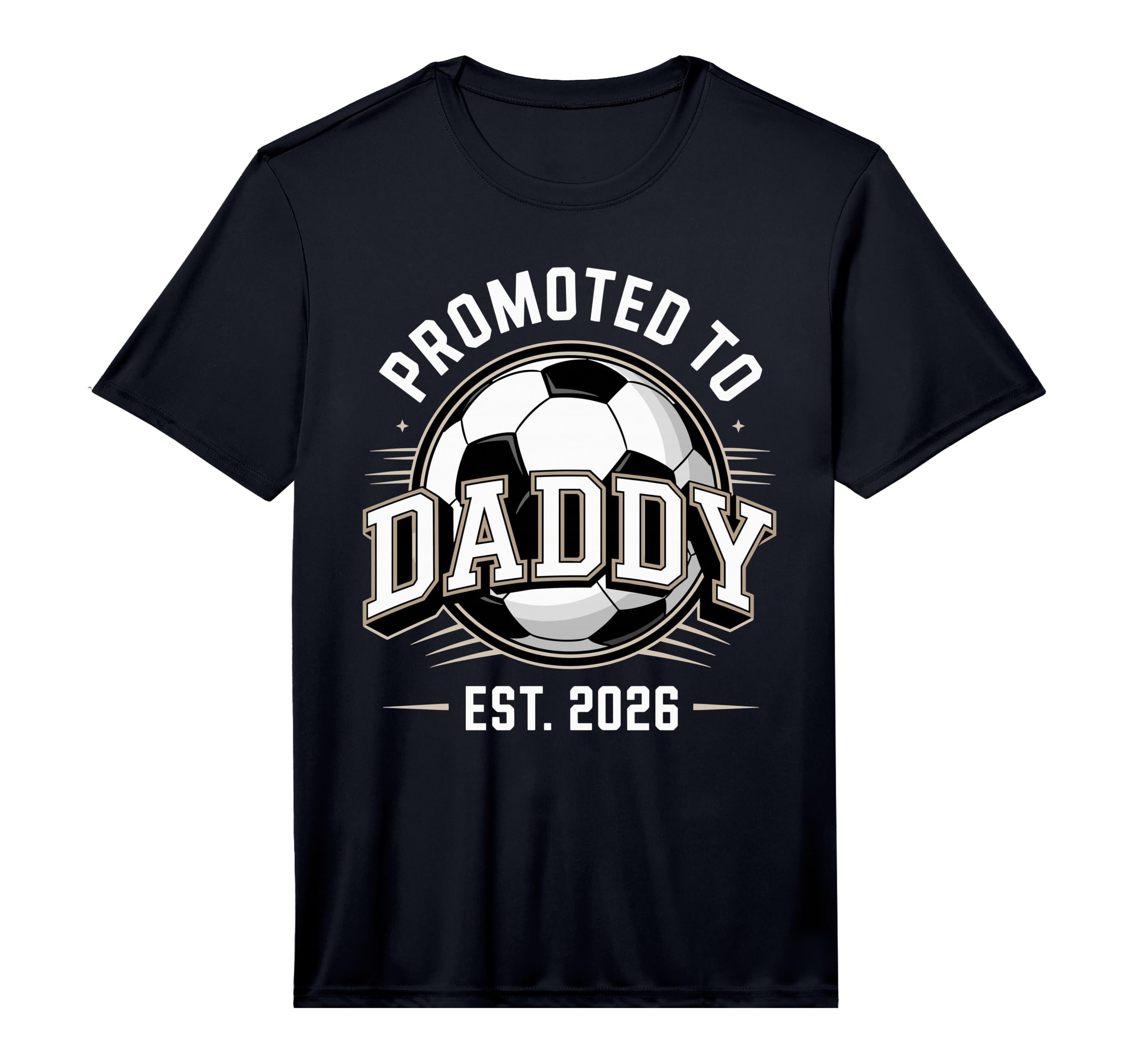 Mens Promoted To Daddy Soccer Est T-Shirt - Minimalist Print Men Women