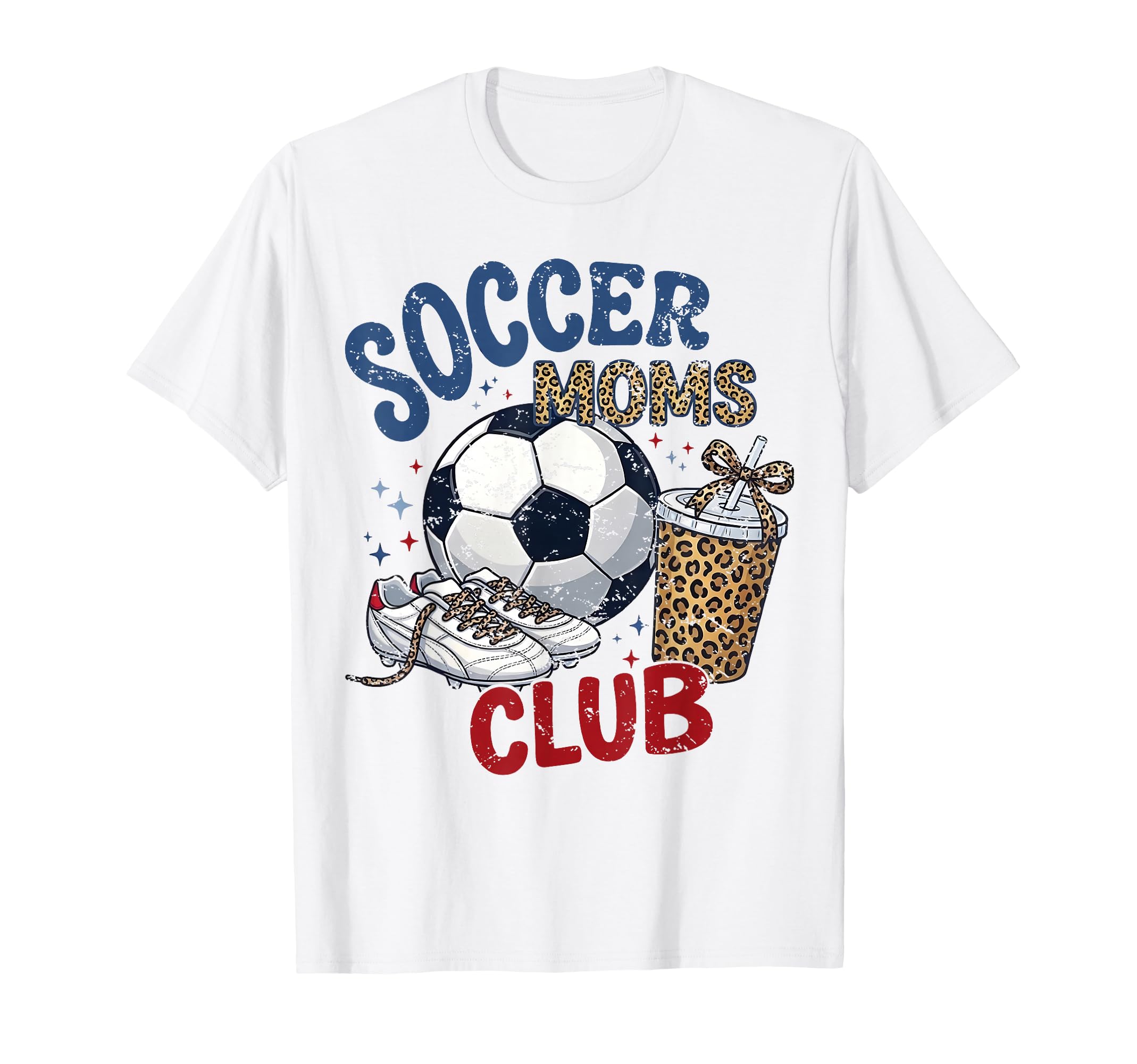 Funny Soccer Mom Club Leopard Mothers Day T-Shirt - Minimalist Print Unisex