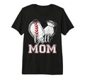 Ball Mom Baseball Soccer Heart Mom Both T-Shirt - Graphic Print Unisex