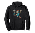 Soccer Skeleton Player Street Football Hoodie - Unique Graphic Men Women