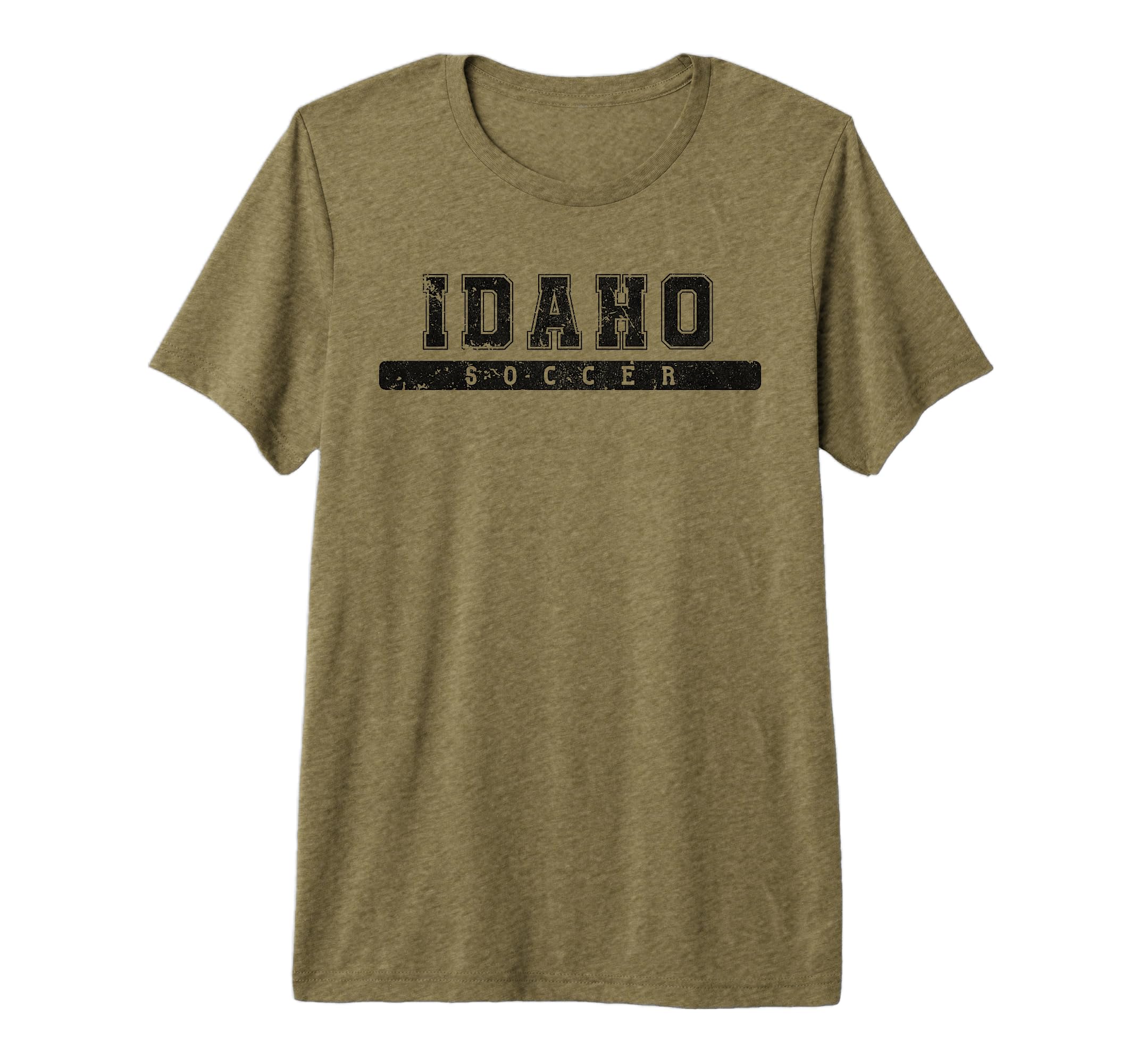 Idaho Soccer Black Text Tri Blend T-Shirt - Unique Graphic Men Women