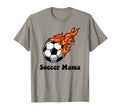Soccer Mama Groovy Flames Soccer Mom And T-Shirt - Trendy Graphic Unisex
