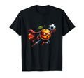 Superhero Orange Football Cartoon T-Shirt - Minimalist Print Men Women