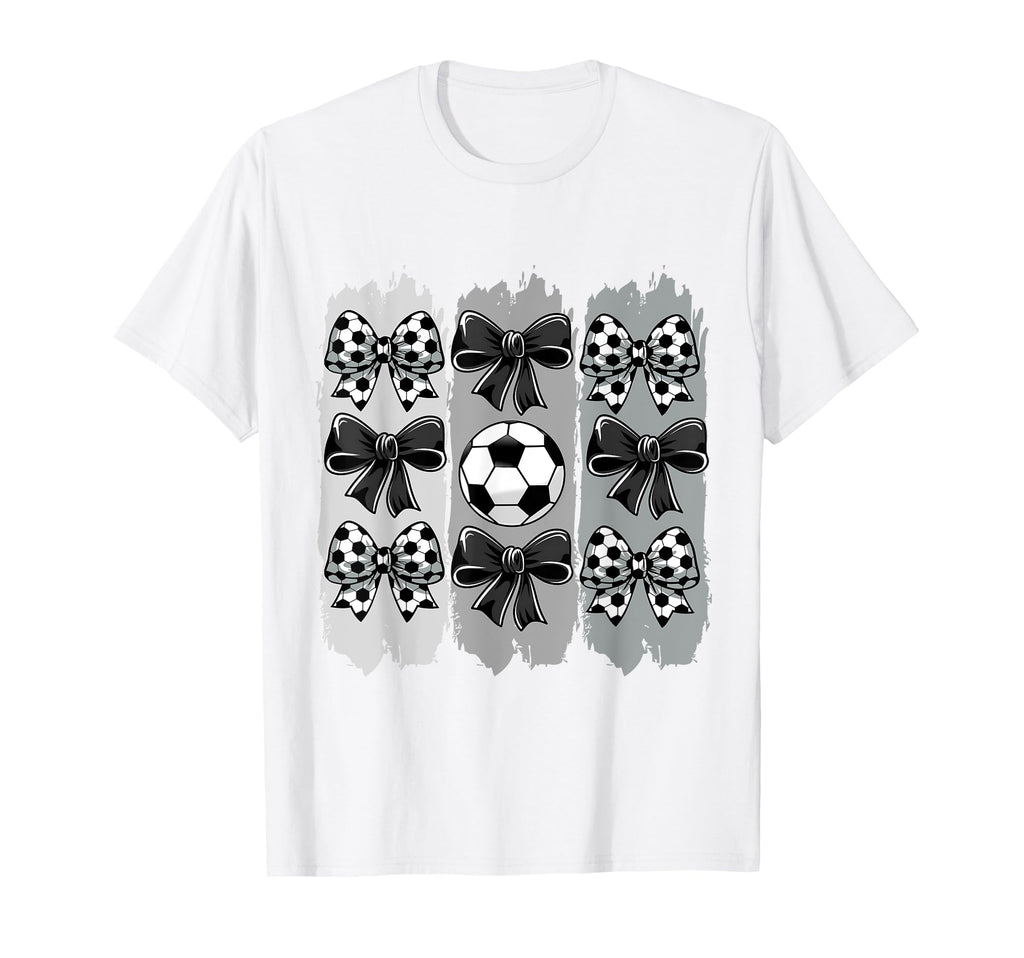 Soccer Coquette Bow Soccer Ball T-Shirt - Custom Art Print for Adults