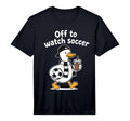 Off To Watch Soccer Mom Goose Drinking T-Shirt - Graphic Print Unisex
