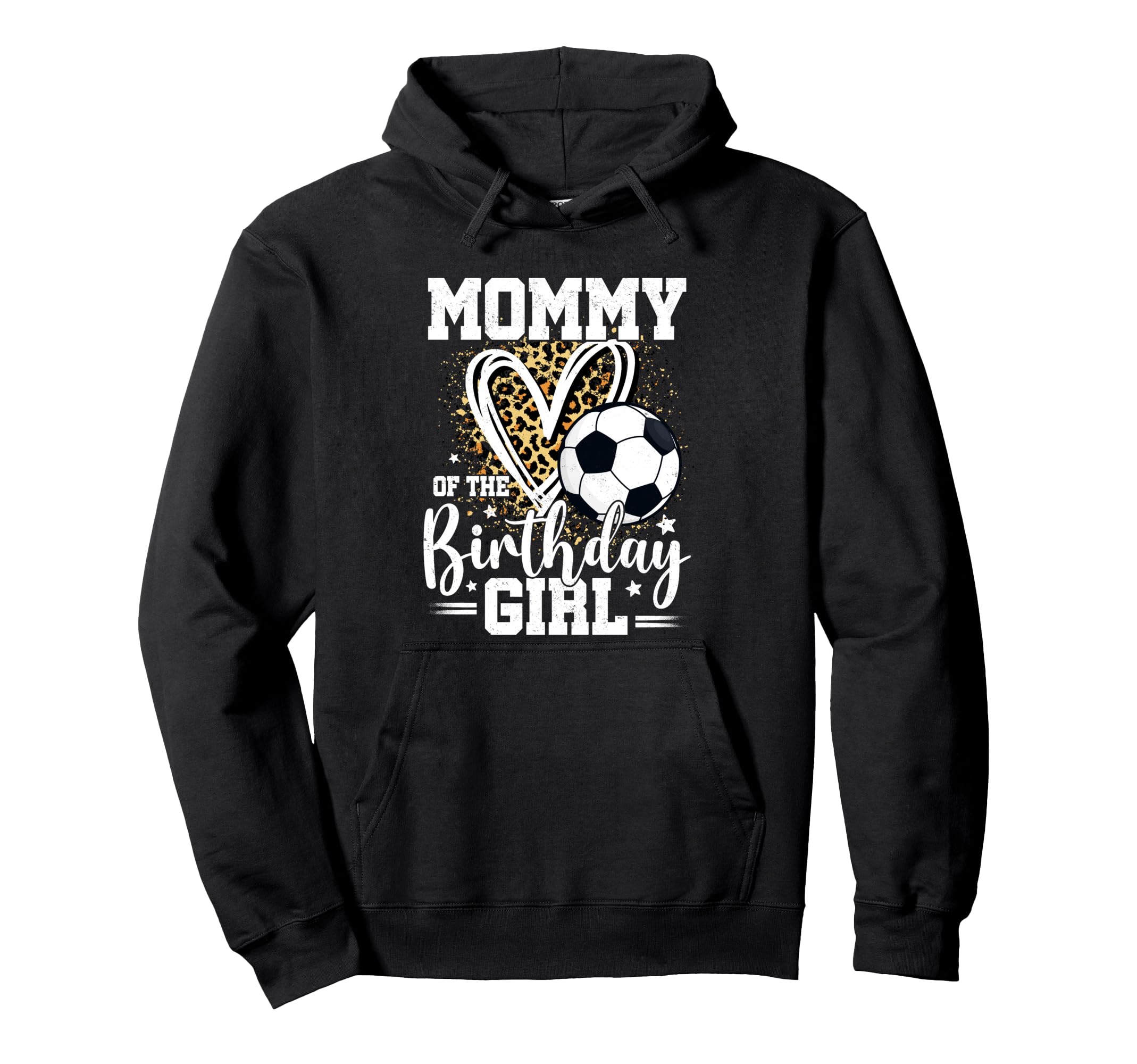 Mommy Birthday Soccer Ball Mom Leopard Hoodie - Minimalist Print Men Women