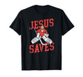Ice Hockey Goalie Goalkeeper Jesus T-Shirt - Novelty Apparel for Adults
