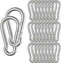 Stainless Steel Spring Snap Hook Carabiner M6 M8 M10 Heavy Duty Carabiner Clip Spring Clips Keychain 5/16 Inch Quick Links for Backpack, Hammocks, Camping, Swing(16/30/10PCS)