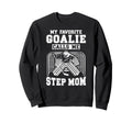 Proud Hockey Goalie Step Mom Hockey Sweatshirt - Graphic Print Men Women