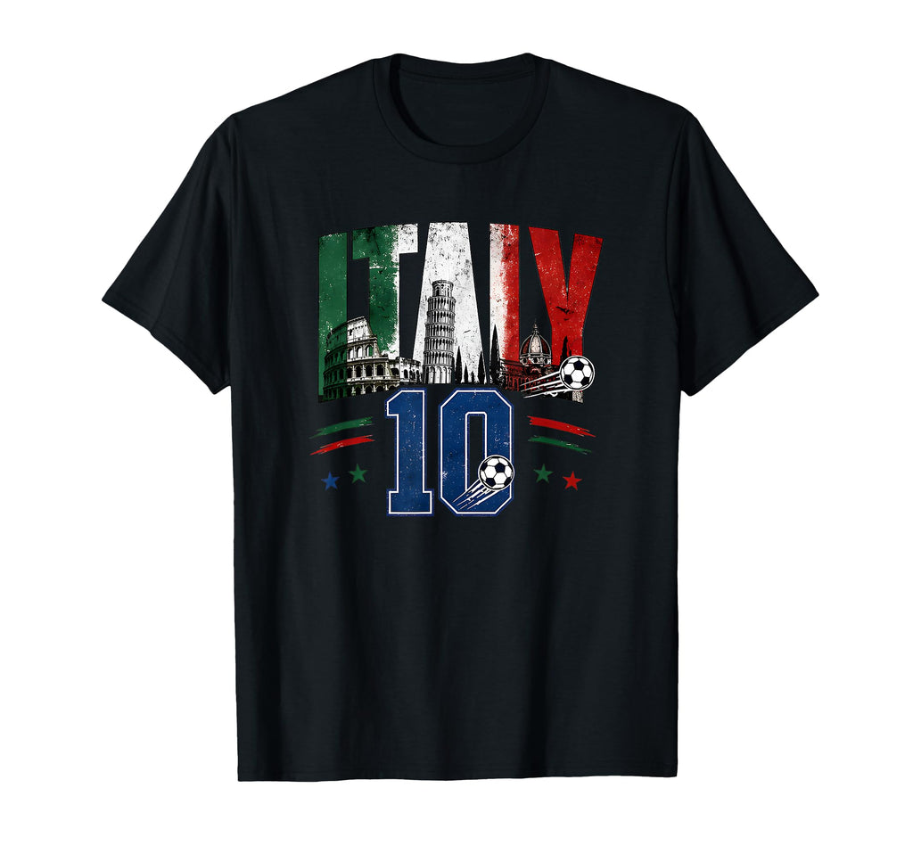 Italy Football 10 Soccer Lovers Match T-Shirt - Graphic Print for Adults