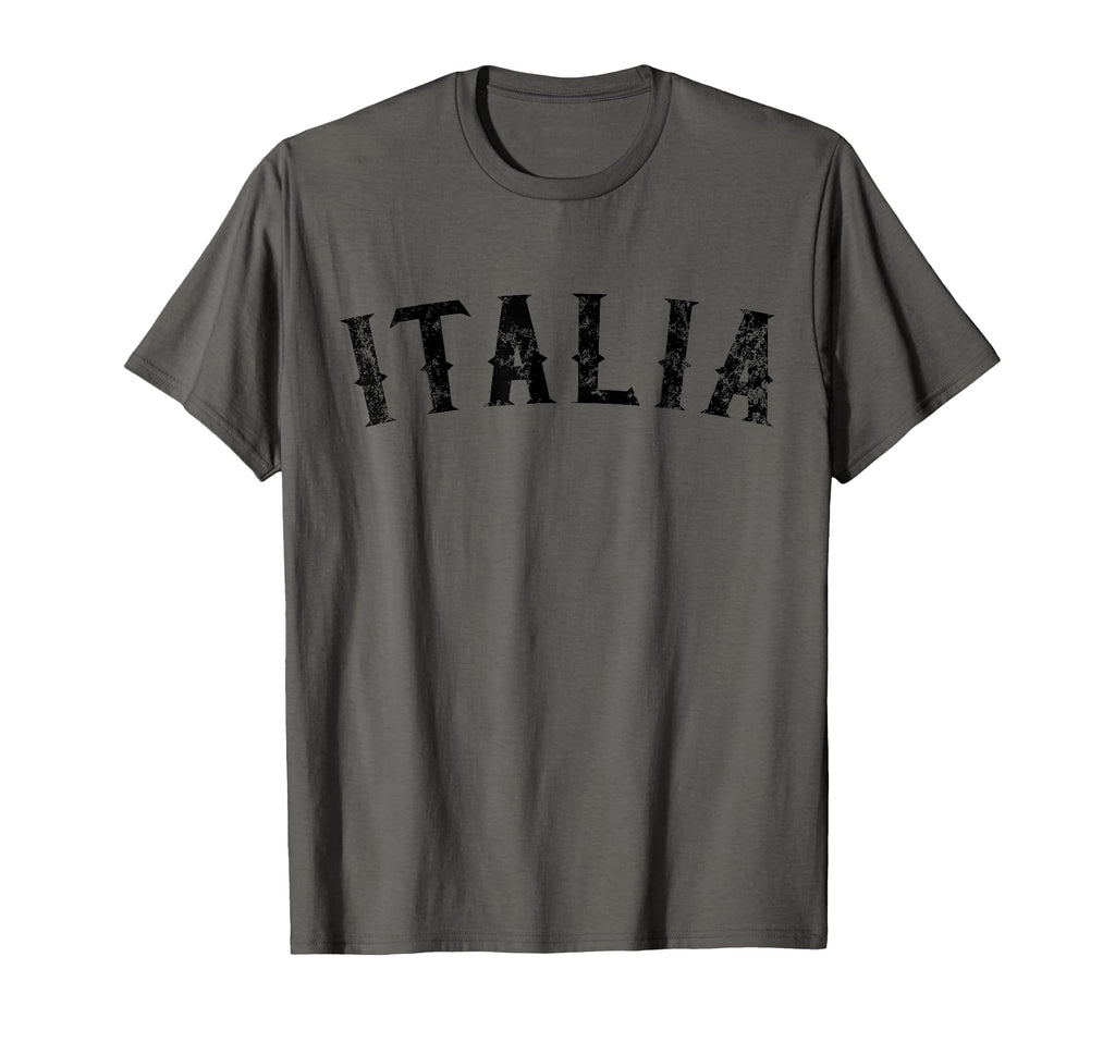 Italia Distressed Black Text Italy T-Shirt - Custom Art Print Men Women