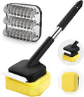Grill Brush, Full Clean with One Set- Goldusk 19" Safe Replaceable Stainless Steel Grill Brush + Scraper + Bristle Free Steam Grill Brush for Outdoor Grill Accessories BBQ Brush Barbecue Gifts for Men