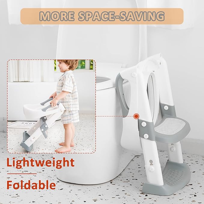 JASSONE® Potty Training Seat, Toddler Step Stool, 2 in 1 Toilet for Kids, Baby Seat with Splash Guard and Anti-Slip Pad for Boys Girls, Blue