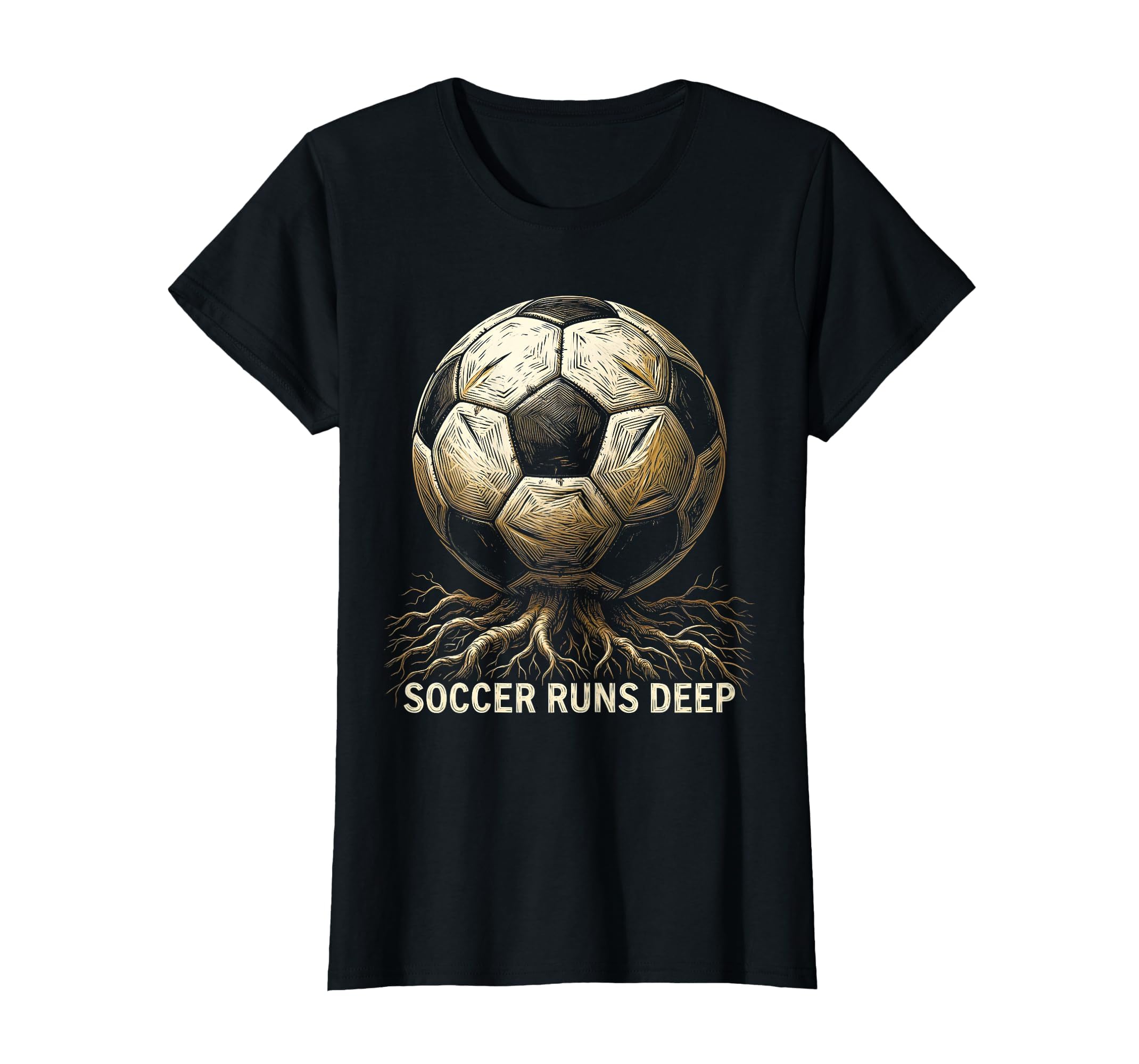 Soccer Runs Deep Passionate Football Fan T-Shirt - Trendy Graphic Unisex