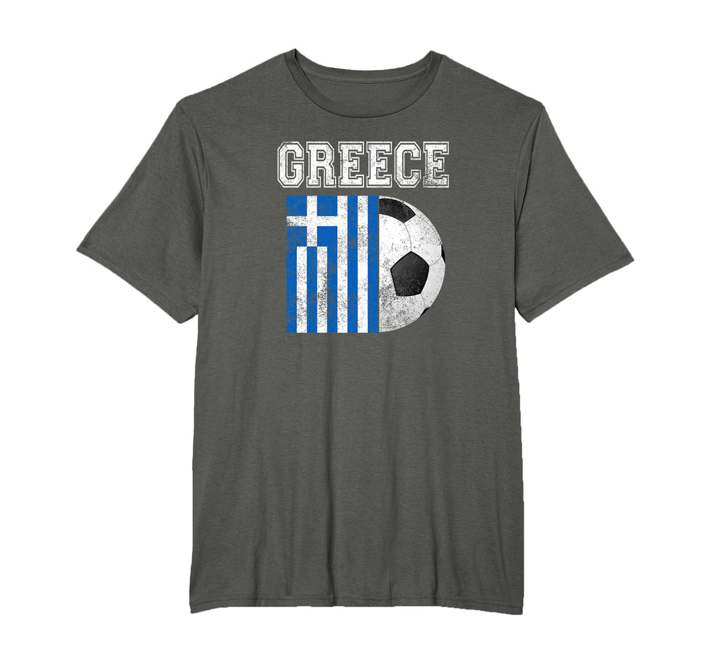 Greece Flag Soccer Futbol Football T-Shirt - Unique Graphic Men Women