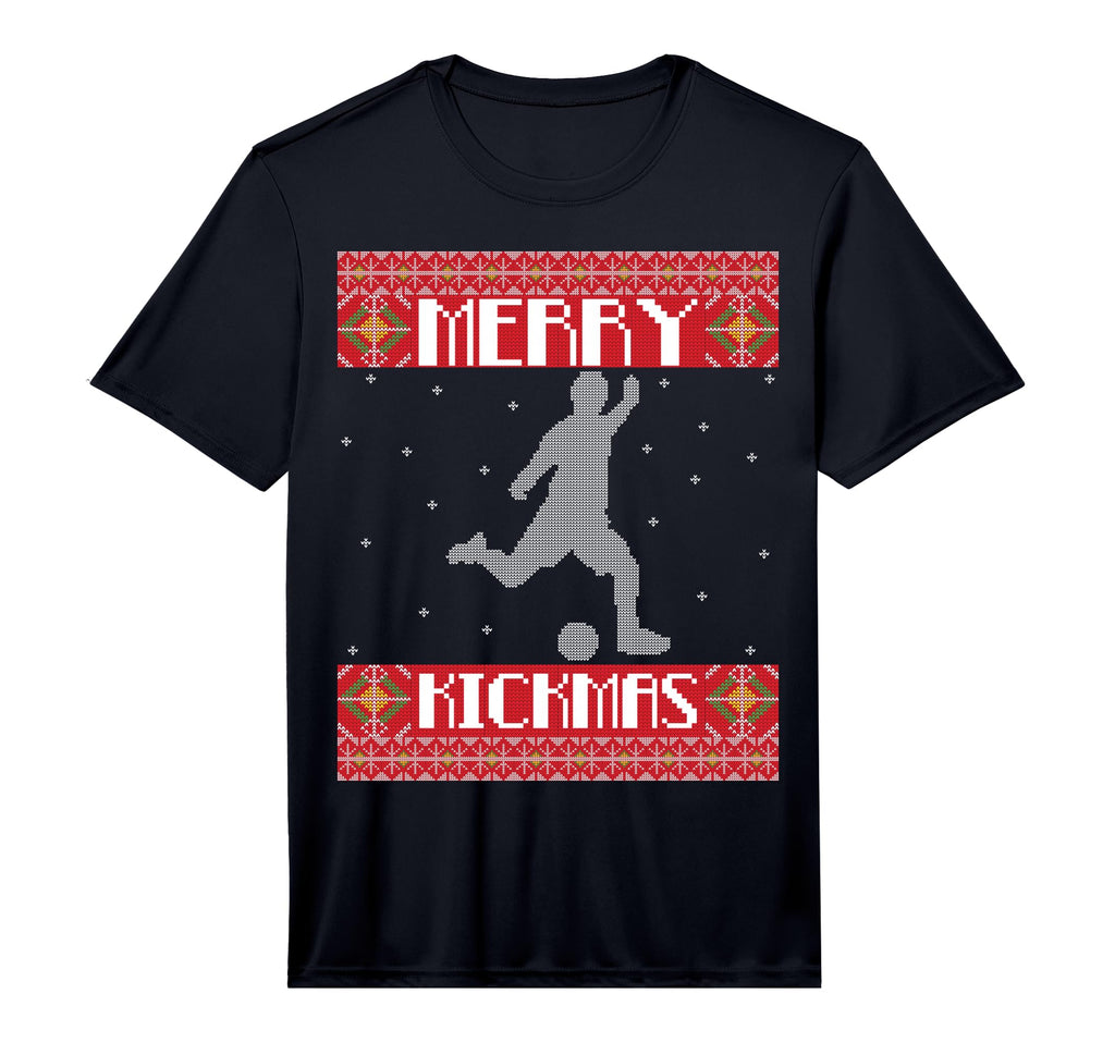 Merry Kickmas Football Player Soccer T-Shirt - Custom Art Print for Adults