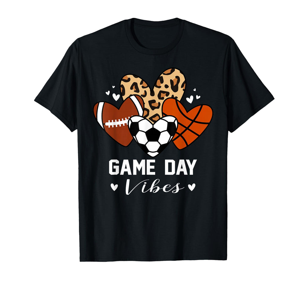 Game Day Vibes Funny Soccer Basketball T-Shirt - Graphic Print Unisex