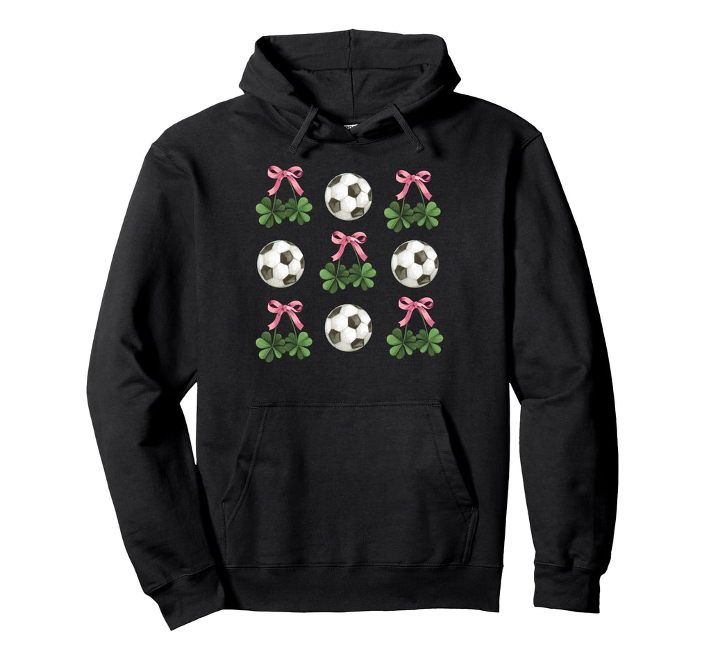 Coquette Bow Soccer And Shamrock St Hoodie - Minimalist Print Men Women