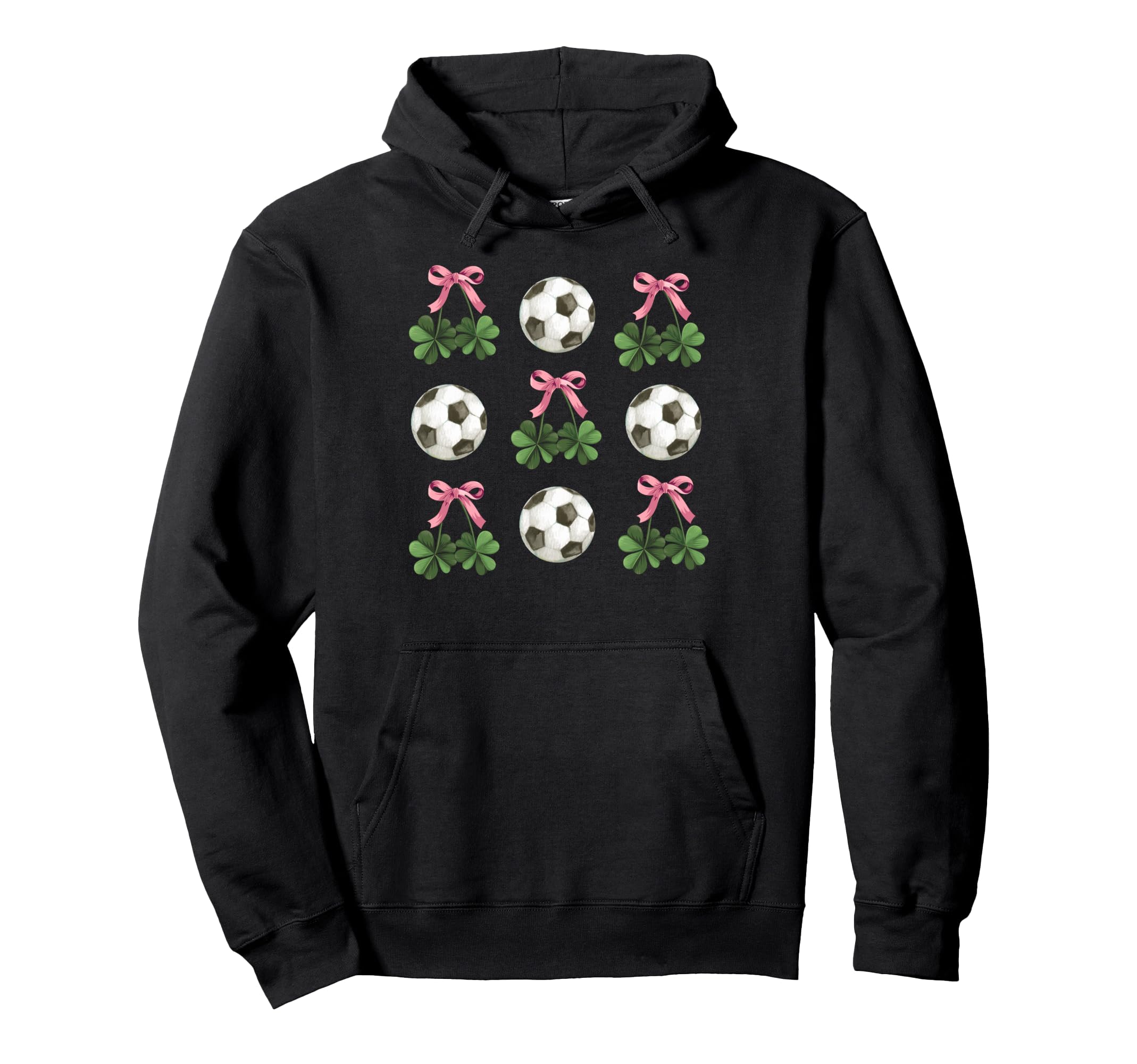 Coquette Bow Soccer And Shamrock St Hoodie - Minimalist Print Men Women