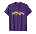 Colombia Usa Heartbeat Flag American T-Shirt - Custom Art Print Men Women