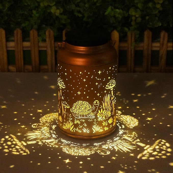 2 Pack Turtle Solar Lanterns Outdoor Waterproof - Hanging Turtle Solar Lights Garden Decor, Birthday Gifts for Women, Mom, Mothers Day Gifts, Outdoor Decor for Patio, Yard