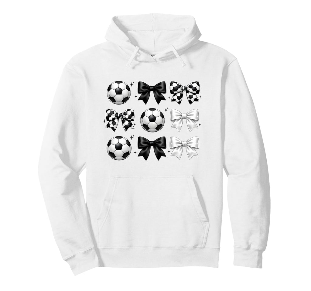 Soccer Coquette Black White Soccer Ball Hoodie - Trendy Graphic Men Women