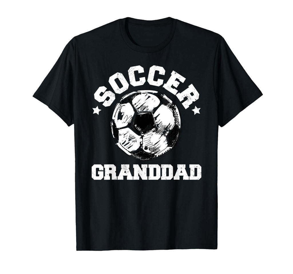 Soccer Granddad Soccer Ball Distressed T-Shirt - Trendy Graphic Unisex