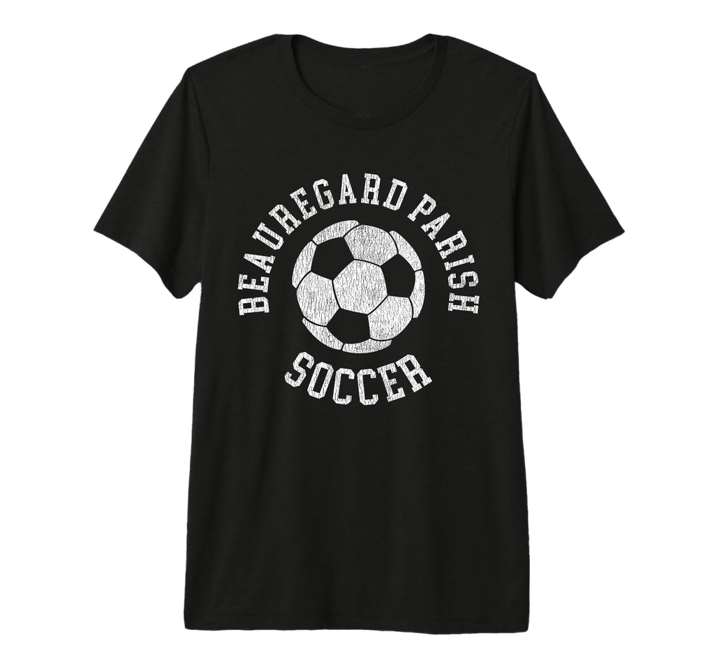 Beauregard Parish Soccer Distressed 90S Tri T-Shirt - Graphic Print Unisex