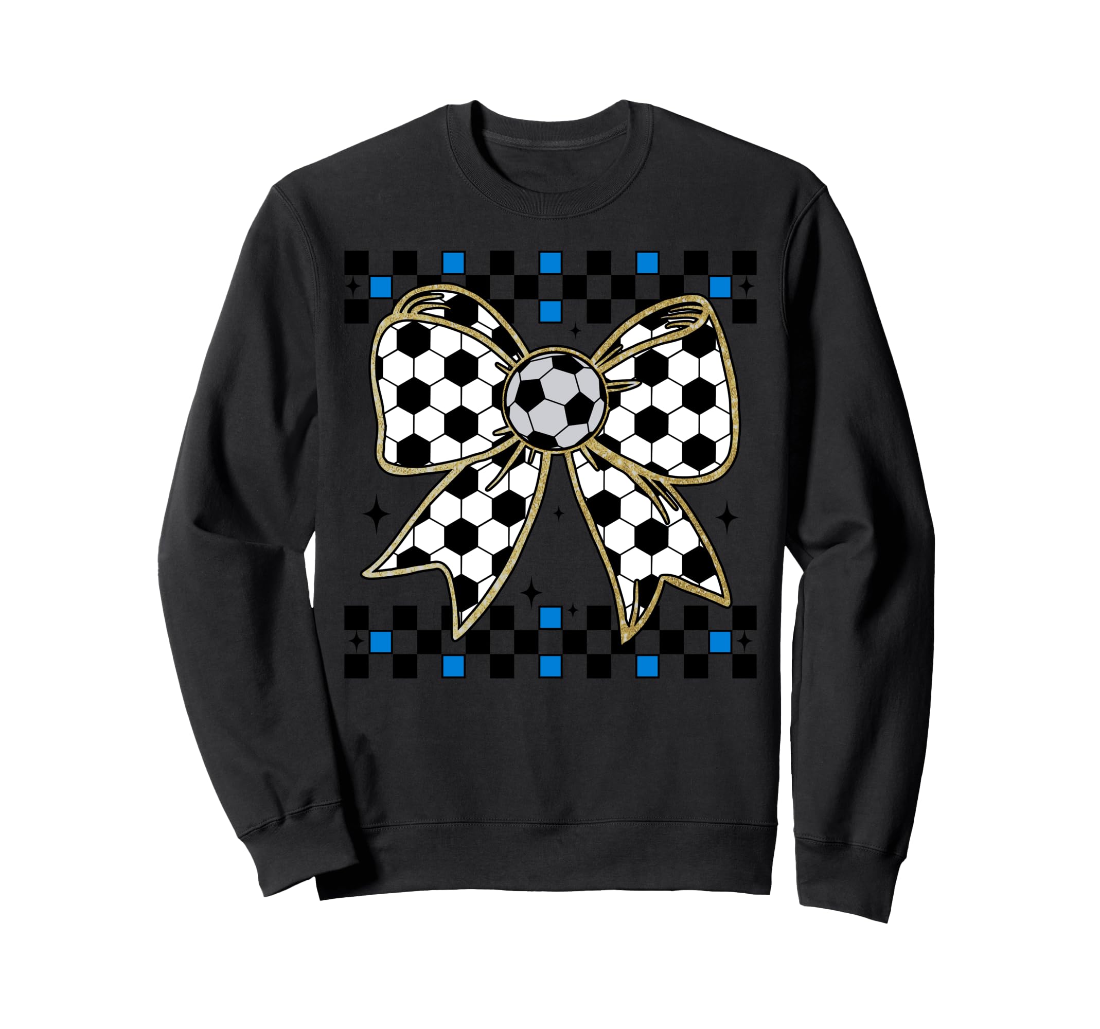 Soccer Bow Checkered Ribbon Gift Hoodie - Aesthetic Graphic for Adults