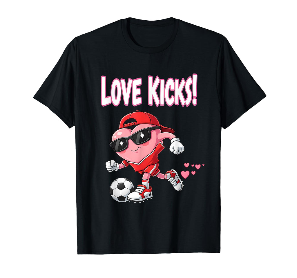 Valentine Gift Soccer Heart Sport T-Shirt - Fun Novelty Design for Adults