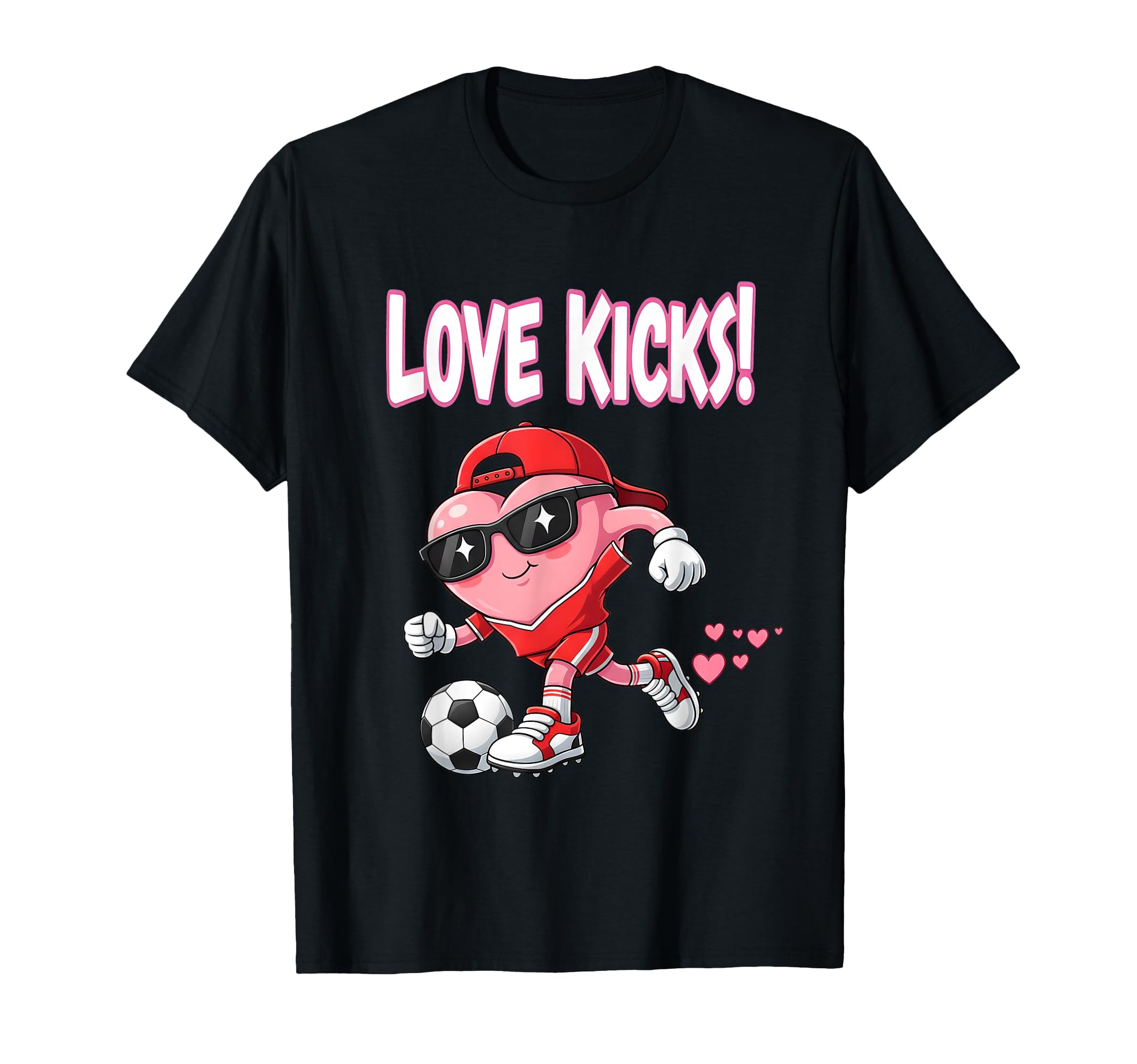 Valentine Gift Soccer Heart Sport T-Shirt - Fun Novelty Design for Adults