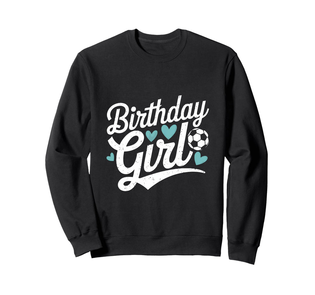 Birthday Soccer Hearts Fun Celebration Sweatshirt - Minimalist Print Unisex