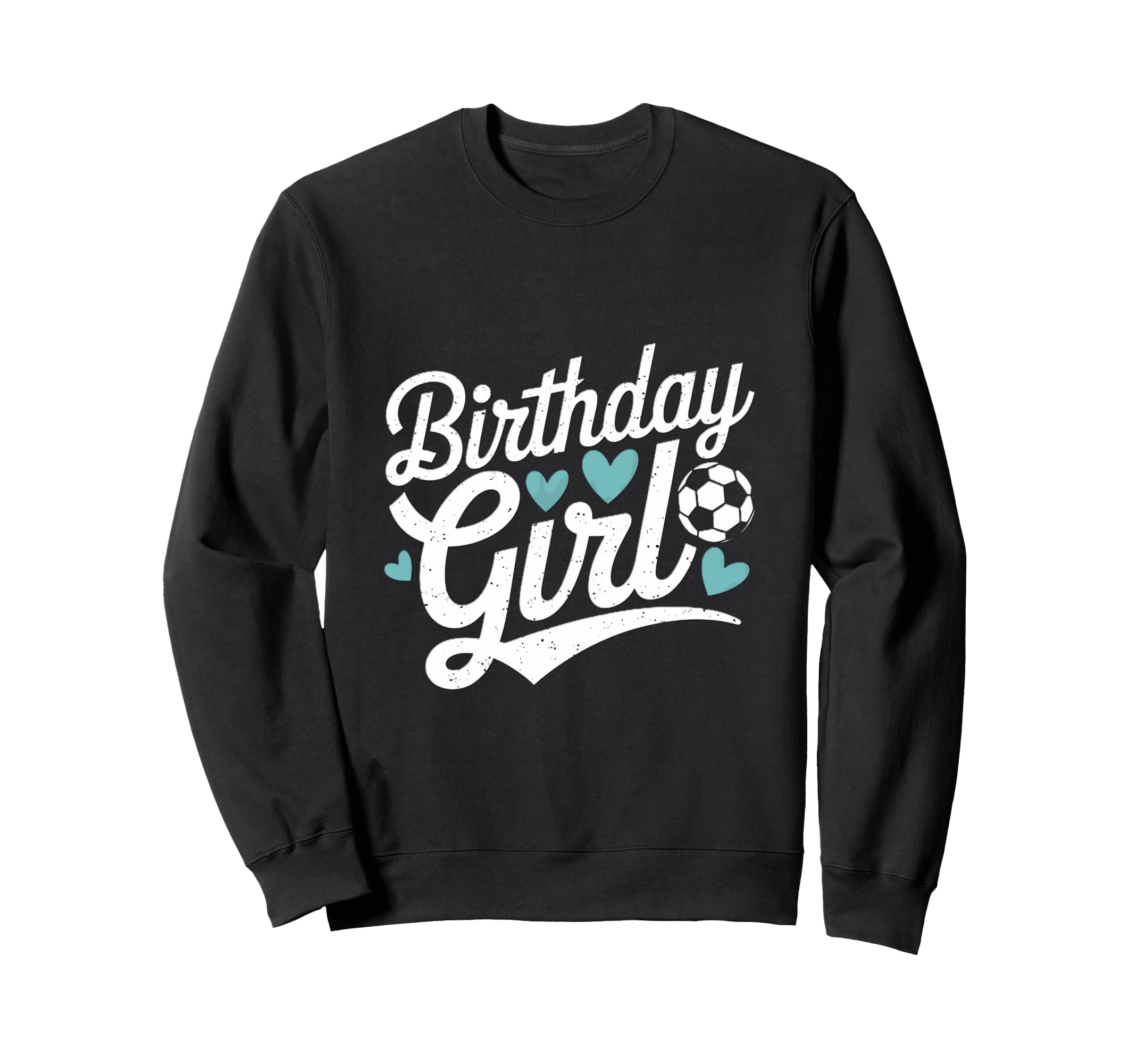 Birthday Soccer Hearts Fun Celebration Sweatshirt - Minimalist Print Unisex