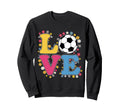 Colorful Love Soccer Floral Sweatshirt - Novelty Apparel for Adults