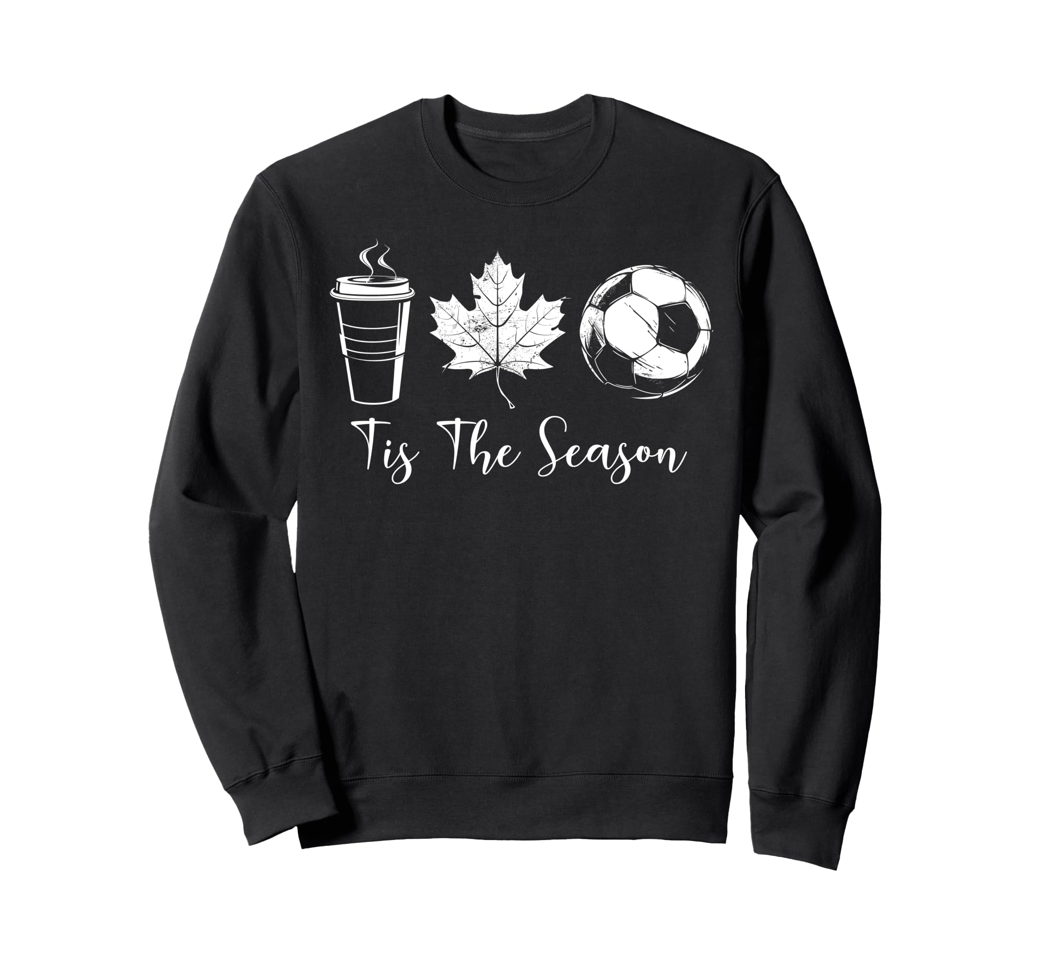 Tis Season Coffee Maple Leaf Soccer Sweatshirt - Graphic Print Men Women