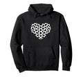Heart Shaped Soccer Ball Pattern Hoodie - Casual Everyday Wear for Adults