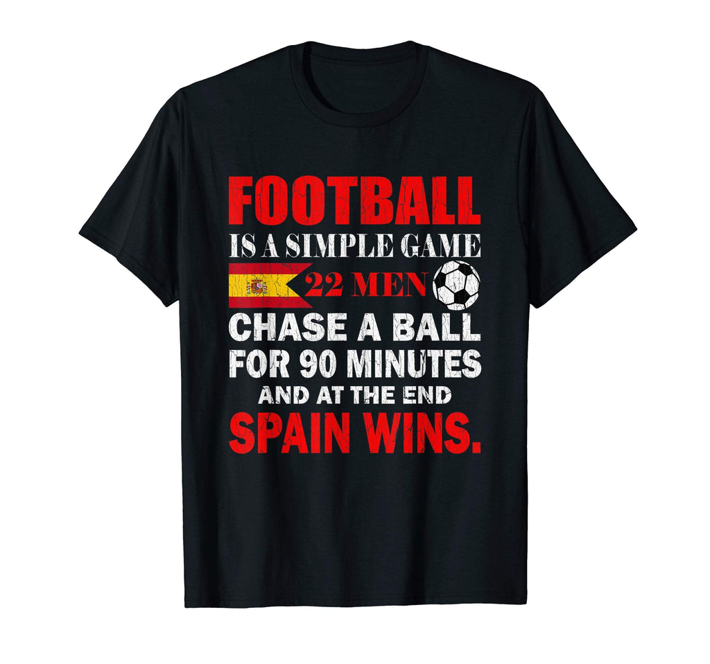 Funny Distressed Spain Soccer Fan Gift T-Shirt - Fun Novelty Design Unisex