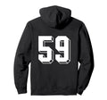 Number 59 Backside 80S 90S Team Jersey Hoodie - Trendy Graphic for Adults