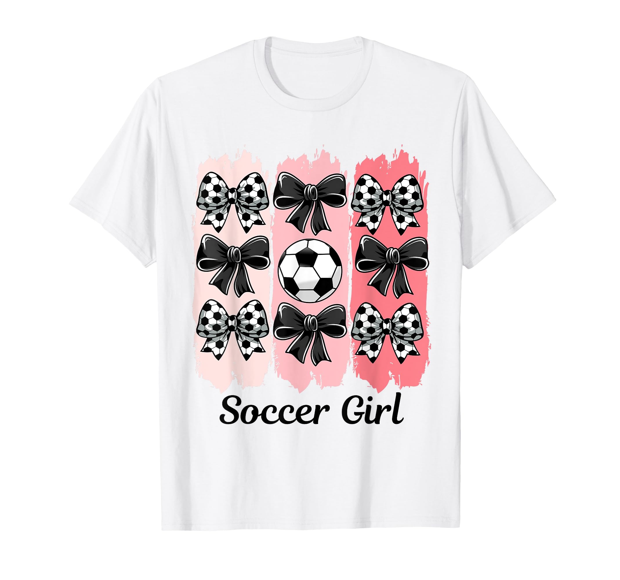 Soccer Coquette Bow Soccer Soccer T-Shirt - Novelty Apparel for Adults