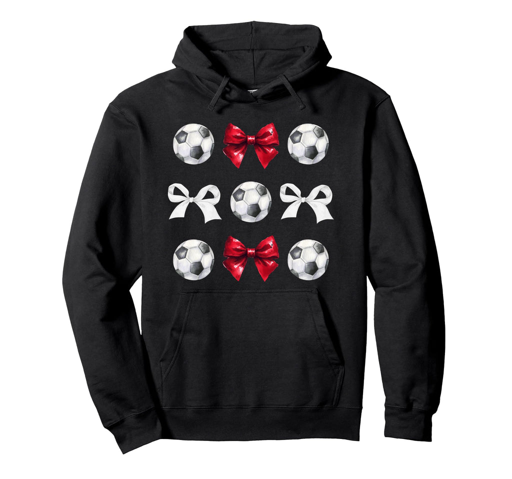 Soccer Balls Bows Womens Soccer Player Red Hoodie - Graphic Print Unisex
