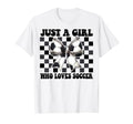 Just Who Loves Soccer Coquette Bow T-Shirt - Graphic Print Unisex