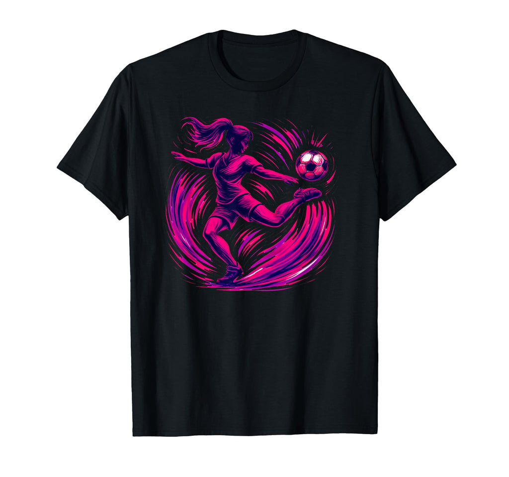 Soccer Striker Action Dynamic T-Shirt - Casual Everyday Wear for Adults