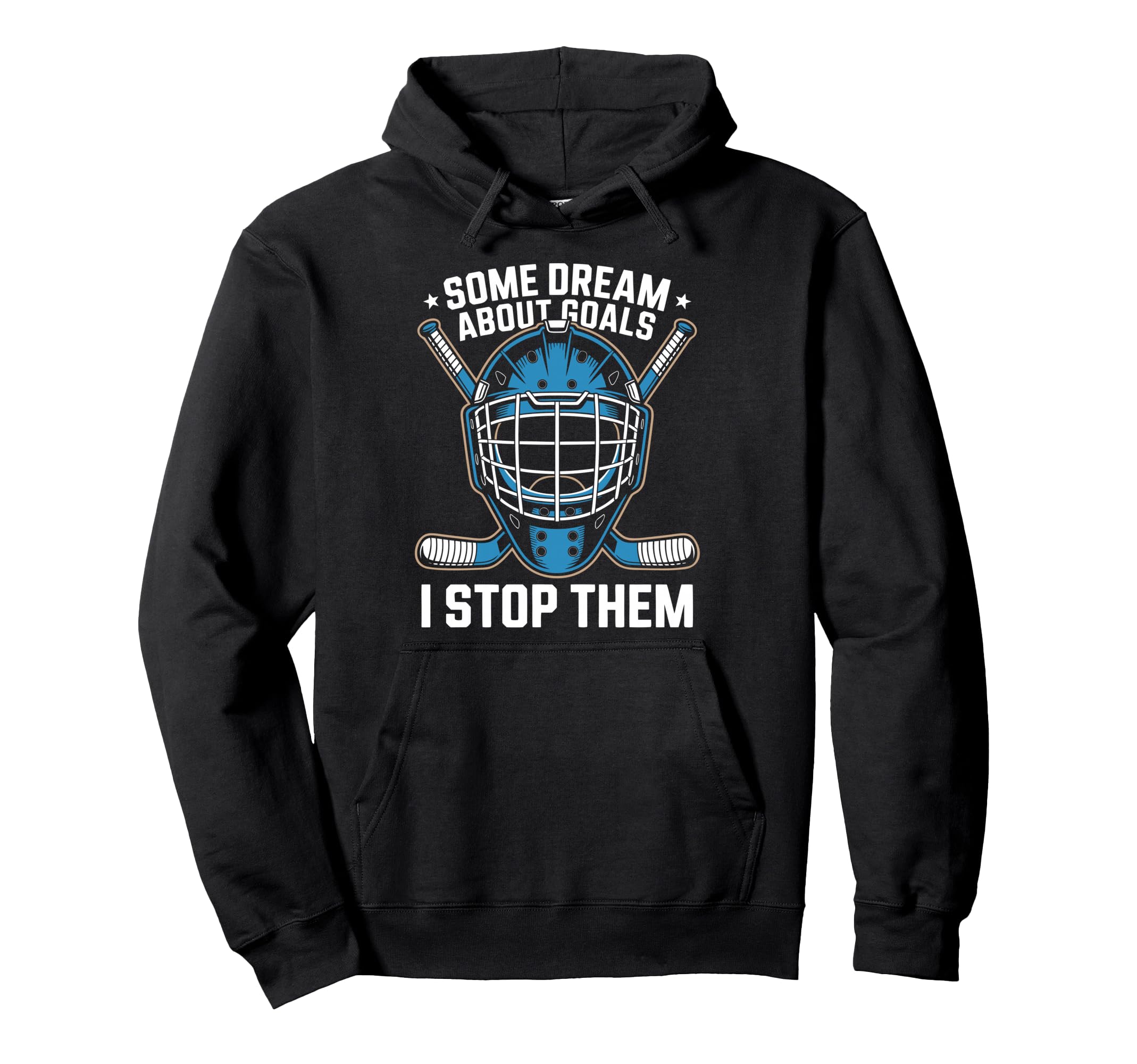 Ice Hockey Goalkeeper Goals Hockey Hoodie - Minimalist Print for Adults