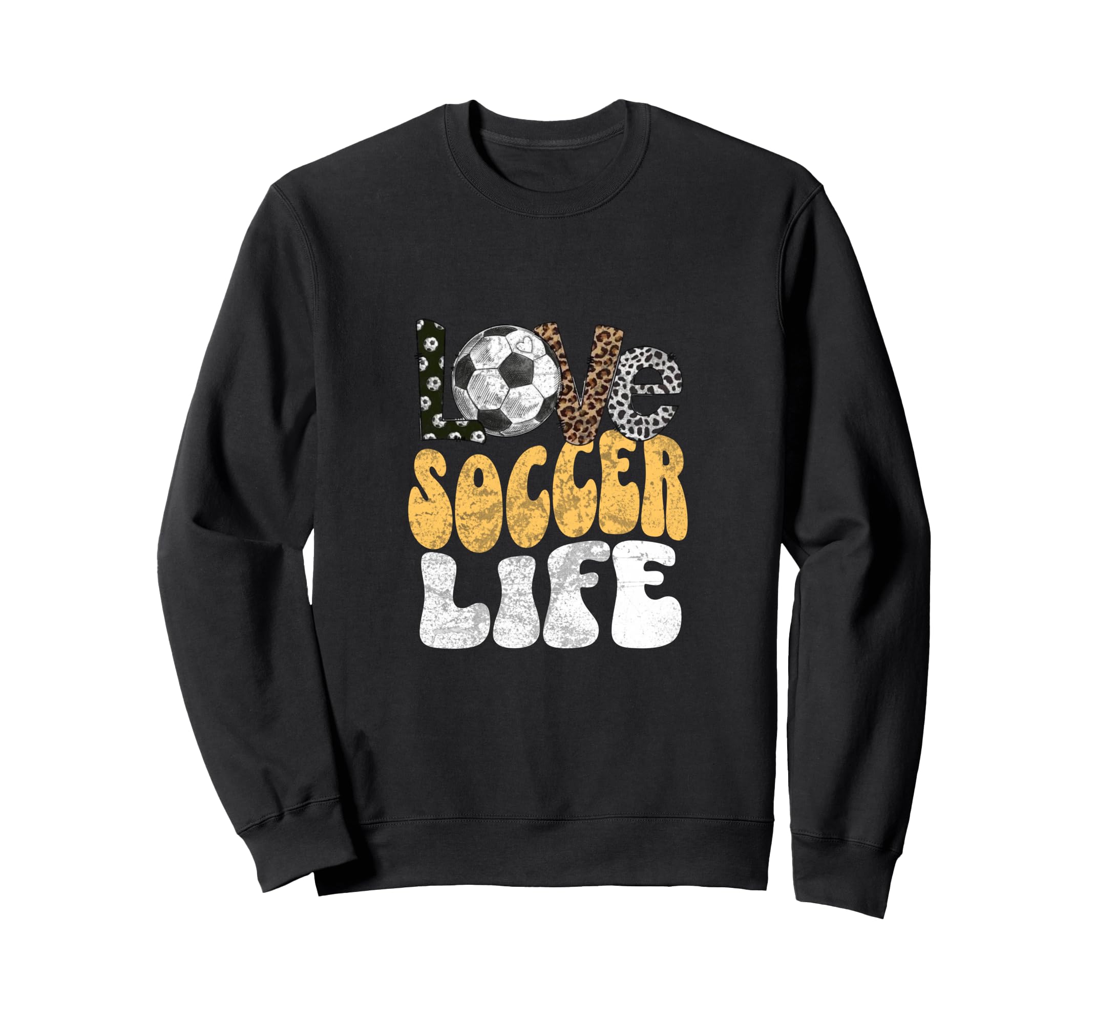Love Soccer Life Funny Leopard Sweatshirt - Custom Art Print Unisex