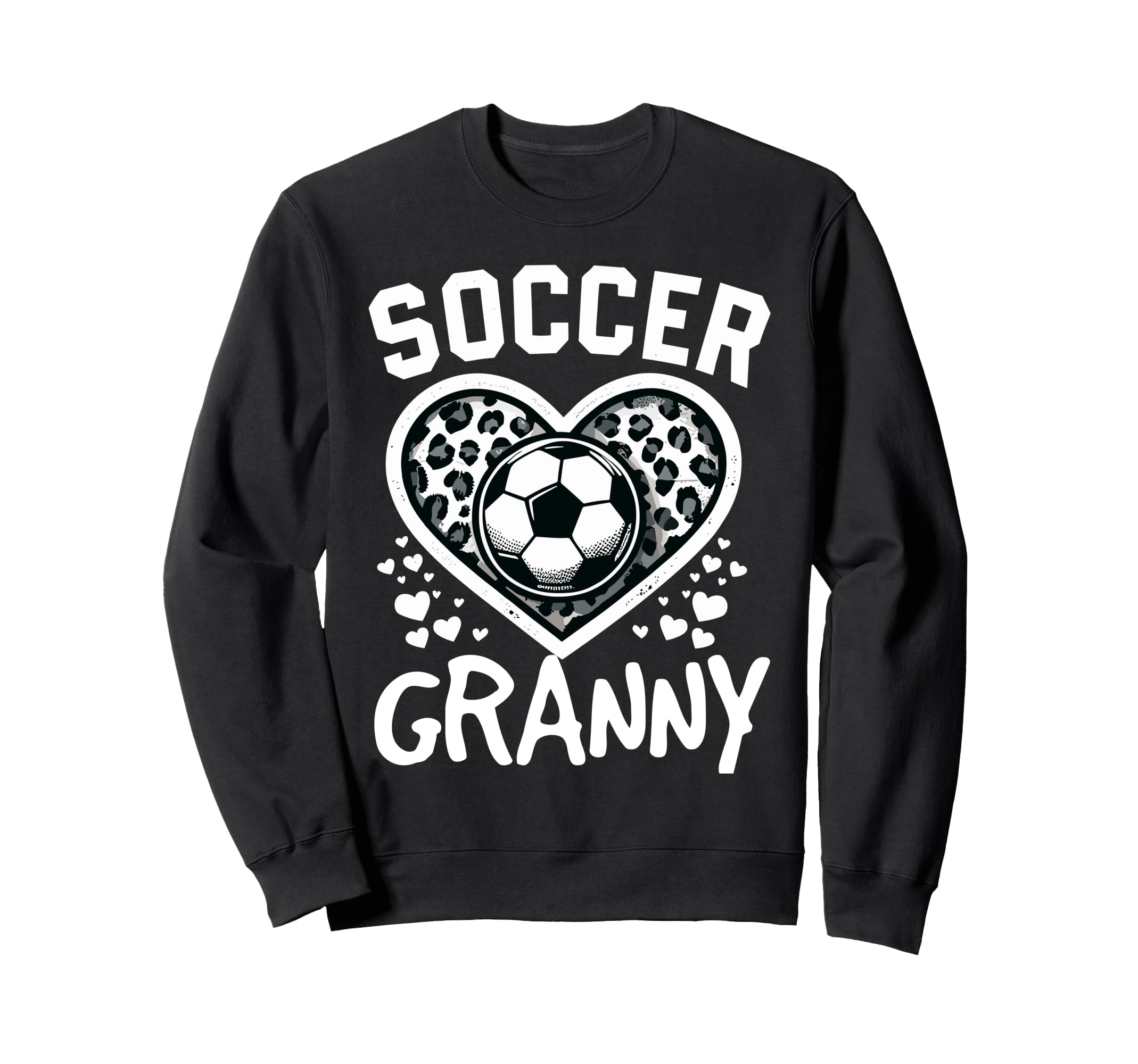 Soccer Granny Leopard Heart Sweatshirt - Fun Novelty Design for Adults